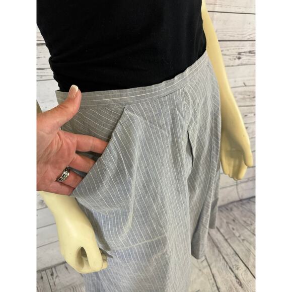 LILITH pinstriped semi wrap midi linen mix skirt size small - Picture 10 of 12
